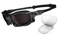 Oakley Wind Jacket Black Silver Ghost Text	/ Warm Grey + Clear (OO9142-02)